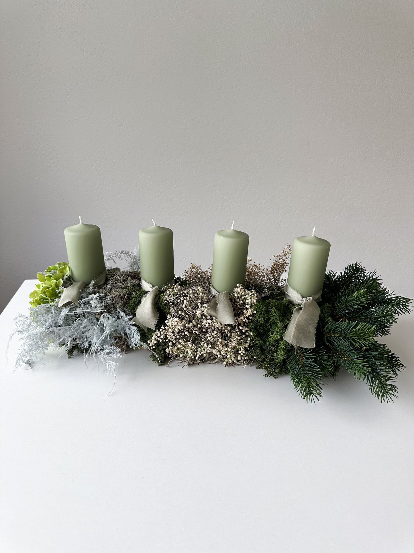 Adventsgesteck Adriana, grünton, 65 cm, 1 Stück