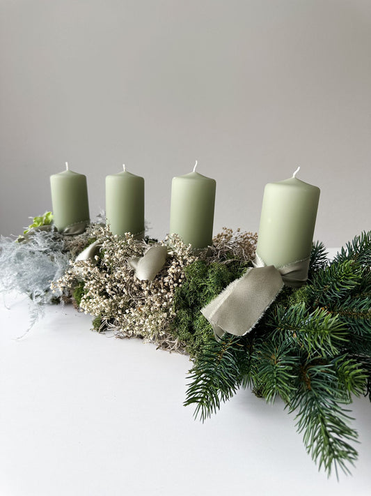 Adventsgesteck Adriana, grünton, 65 cm, 1 Stück