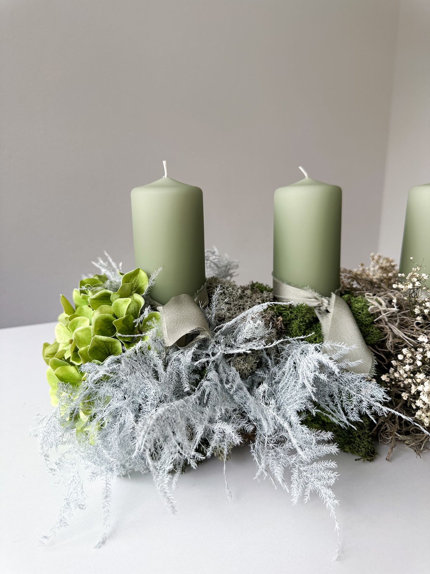 Adventsgesteck Adriana, grünton, 65 cm, 1 Stück