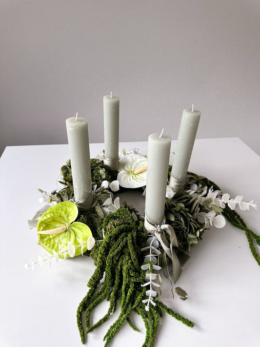 Adventskranz Elena, grün, ⌀ 50 cm, 1 Stück