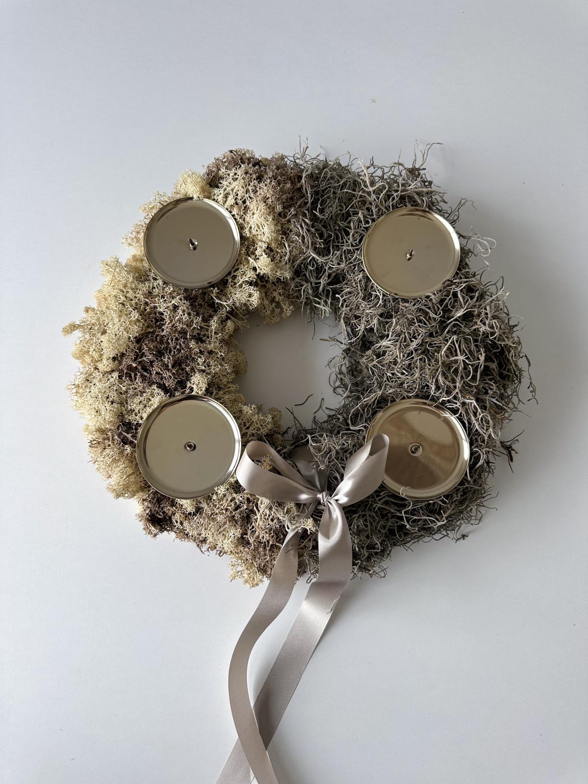 Adventskranz Valeria, naturtöne, ⌀ 35 cm, 1 Stück