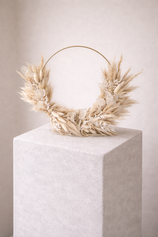 Noelia Flower Hoop, Ø 30 cm, Naturfarben