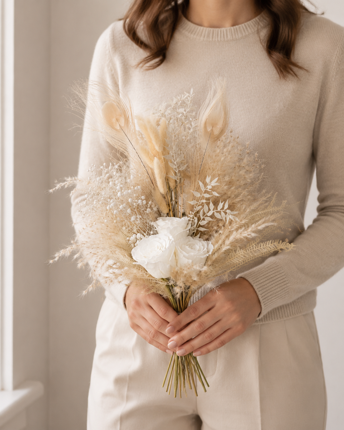 Vanessa Bouquet 50 cm in Händen als Grössenvergleich